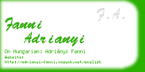 fanni adrianyi business card